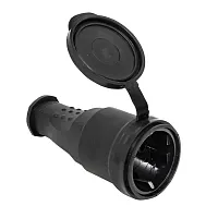 Розетка переносная с защитной крышкой каучуковая 230В 2P+PE 16A IP44  ...