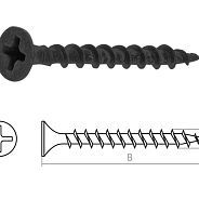 Саморез 4.2х89 mm для монтажа ГКЛ к дереву, фосфат (10 шт)  STARFIX SMZ2-36356-10