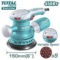 Эксцентриковая шлифмашина, 220V, 150мм, 450Вт, 6000-12000 об/мин,   ...