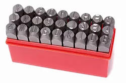 Набор штампов буквенных 3мм, 27пр., в пластиковом футляре RockFORCE ...