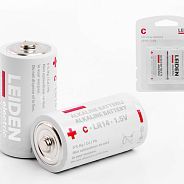 Батарейка C LR14 1.5V alkaline 2шт.  LEIDEN ELECTRIC 808004