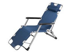 Кресло-шезлонг складное, синее  (Размер: 178x65x94 см)  