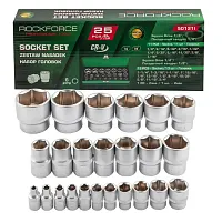 Головки 1/4", 1/2", набор 25пр. RockFORCE 