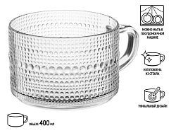 Кружка стеклянная, 400 мл, серия Crystal charm  