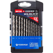 Сверла по металлу, набор 13пр. 1.5-6.5мм  Forsage F-DBS13AS