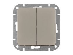 Выключатель 2 клав. (cкрытый, 10А) песочный, Astrum  