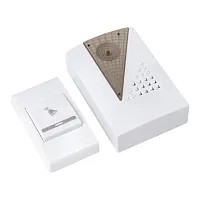 Звонок беспр. на батарейках 004 (бел.-сер. 36 мелод. с индик. 2х1,5В АA дист. 80м.)  ...