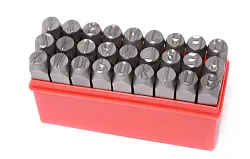 Набор штампов буквенных 4мм, 27пр., в пластиковом футляре RockFORCE ...