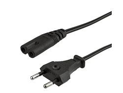 Шнур сетевой 1,8м кабель 2x0,5 мм2 (вилка СЕЕ 7/16 - евроразъем IEC 320 C7, п/э пакет)  ...
