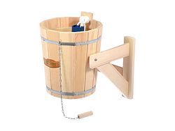 Обливное устройство "Русский душ" для бани и сауны, 14 л, кедр, с пластикой вставкой  ...