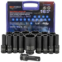 Набор головок глубоких ударных 16пр. 1/2" 12pt  