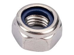 Гайка М4 со стопорным кольцом, нерж.сталь (А2), DIN 985 (1000 шт в уп.)  ...