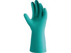 Перчатки К80 Щ40 нитриловые Atom Oil защитные промышленные, р-р 11/XXL, зеленые, JetaSafety (с хлопк...