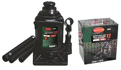 Домкрат бутылочный 12т низкопрофильный (высота подхвата - 190мм, высота подъема - 350мм, ход штока -...