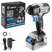 Гайковерт аккумуляторный бесщеточный 1/2", 20В, 1АКБ 4.0А/ч, 400Нм, DKIS20 063-4034...Deko 