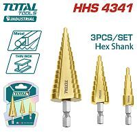 Набор сверл по металлу ступенчатых 4-12, 4-20, 4-32 мм   (3 шт)