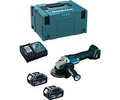 Углошлифмашина  аккумуляторная, 18В, 2АКБ 5,0 А/ч, 125 мм, 8500 об.мин,  кейс,  ...