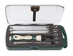 Отвертка реверсивная телескопич-я переставная 2в1с набором бит и головок13пр.(PH1xSL5,PH2xSL6,PZ1xPZ...