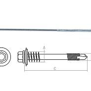 Саморез для сэндвич-панелей 6.3/5.5х75 mm цинк, шайба с прокладкой, (1500 шт)  ...STARFIX SM-38885-1500
