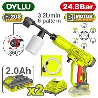 Мойка высокого давления аккумуляторные,20 В, 2АКБ 2,0 А/ч,   ...