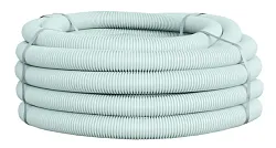 Труба гофр. ПВХ с протяжкой d63 мм (15 м) серая-Plast