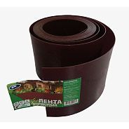Лента бордюрная 10 см, цвет- коричневый, рулон (10м) садовая/газонная  ...ПластЛайн 4812203000024
