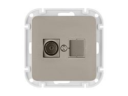 Розетка 1-ая телевизионная (скрытая) песочная, Astrum  