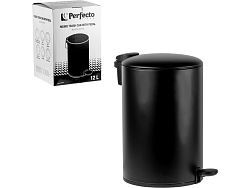 Ведро для мусора с педалью, 12 л, черное, серия Black Onyx, сталь (с микролифтом)  ...