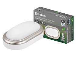 Светильник накладной LED ДПО "Антарес" 8Вт 4000К овал 168*100*58 мм мат.серебро IP54 (пыле...