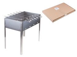 Мангал сборный "Эконом" с шампурами в г/карт.кор.(400х250 х400х0,4толщ,6 шамп.угол.), PERF...