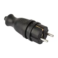 Вилка прямая каучуковая 230В 2P+PE 16A IP44 PRO  