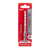 Сверло универсальное HEX 5 x 100 мм Shockwave, MILWAUKEE 