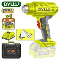 Фен строительный (термовоздуходувка) аккумуляторный , 20В, 1АКБ 4,0 А/ч,  ...