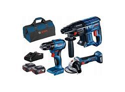 Набор инструментов ,18В, 2АКБ  4.0А/ч, (GSR 185-LI + GWS 180-LI + GBH 180-LI)   + GAL 18V-40  ...