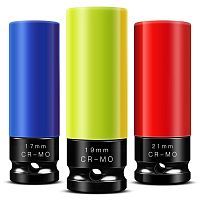 Набор__Головки ударные Shockwave 1/2" 17 / 19 / 21 мм (3 шт) GEN II для колесных болтов MILWAUK...