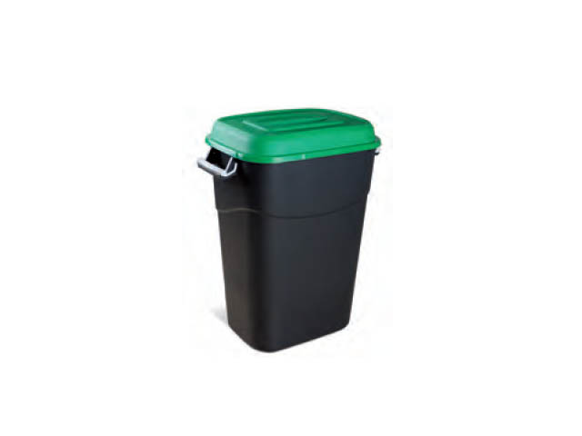 Контейнер для мусора пластикиковый 75л с зеленой крышкой  ...TAYG 411038