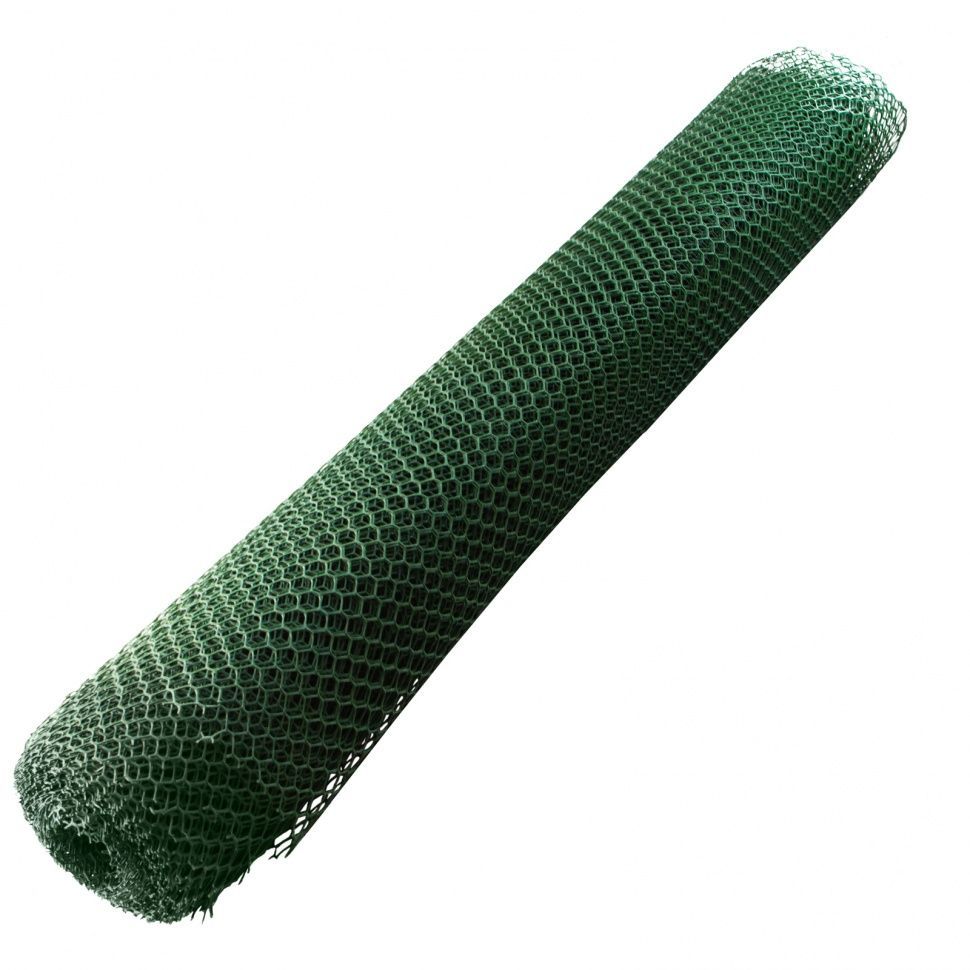 Решетка заборная в рулоне, 2х25 м, ячейка 25х30 мм, пластиковая, зеленая ... 64545