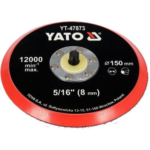 Насадка резиновая шлифовальная 150mm 5/16" (8mm) с липучкой   ...YATO YT-47873