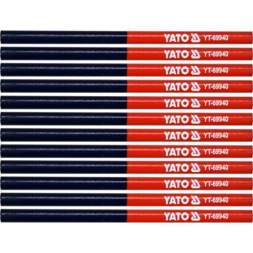 Карандаш столярный синий-красный 12шт.  YATO YT-69940