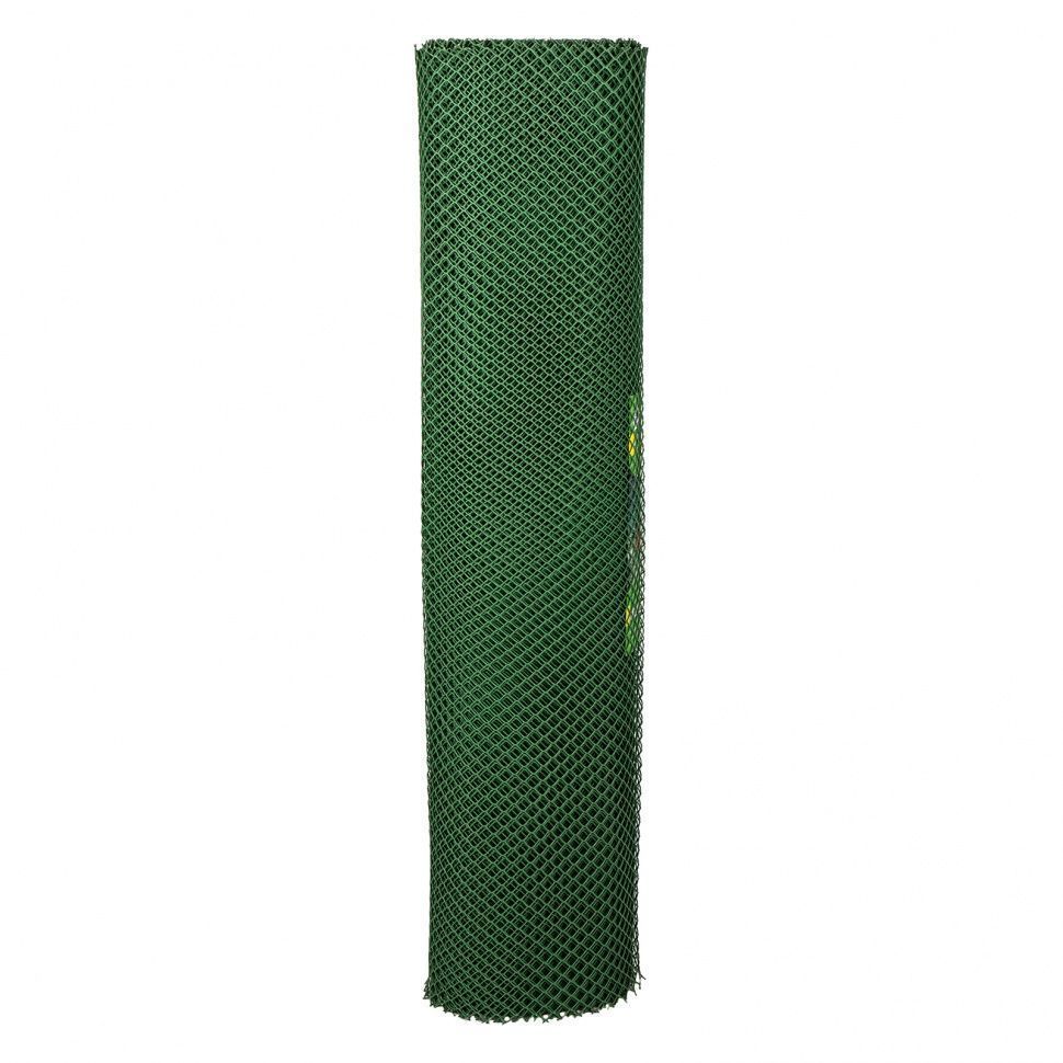 Решетка заборная в рулоне, 1.6х25 м, ячейка 22х22 мм, пластиковая, зеленая ... 64525