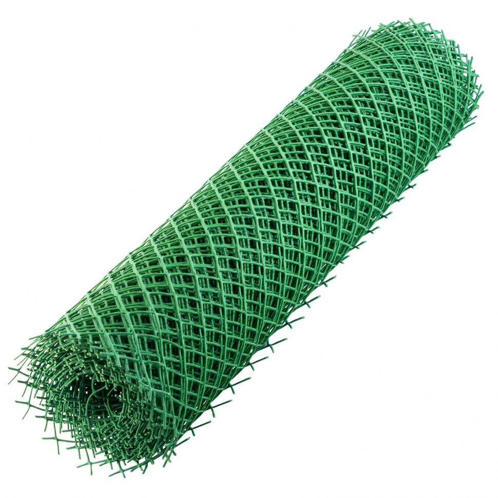Решетка заборная в рулоне, 1.3х20 м, ячейка 70х55 мм, пластиковая, зеленая ... 64531