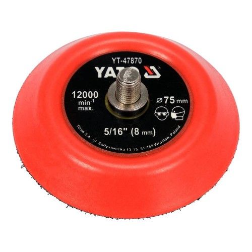 Насадка резиновая шлифовальная  75mm 5/16" (8mm) с липучкой   ...YATO YT-47870