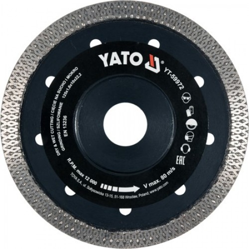 Круг алмазный для плитки 125x22.2x1.6mm  YATO YT-59972