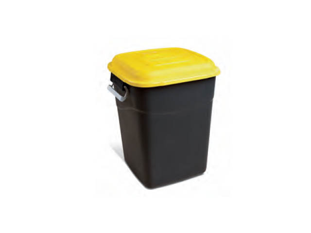 Контейнер для мусора пластикиковый 50л с жёлтой крышкой  ...TAYG 412011