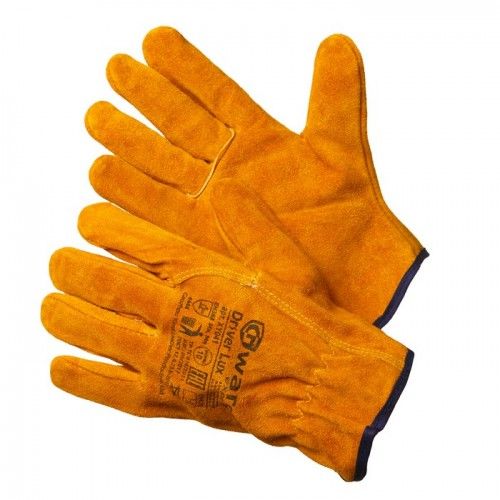Перчатки из спилка оранжевого цвета, прошиты огнеупорной нитью (р.10 (XL))  Driver Lux   ...GWARD XY041